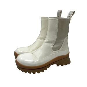 Stella Mccartney Trace Logo Chelsea Boots - Vegan Leather - Lug Sole - Size 38